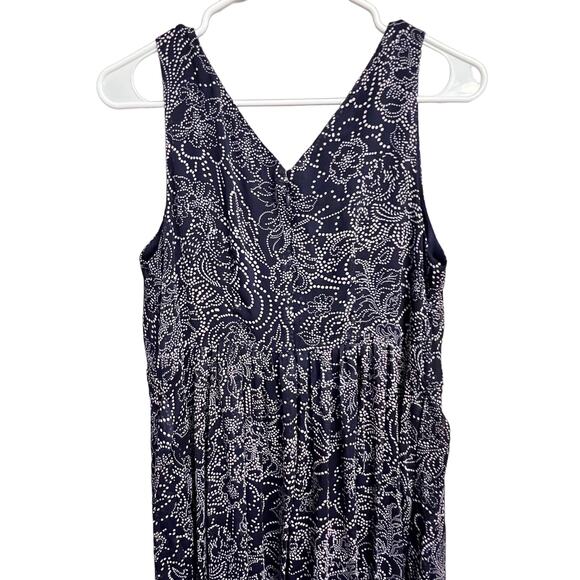 Motherhood Maternity Navy Blue Chiffon Maxi Dress V Neck Size Medium - Picture 11 of 11